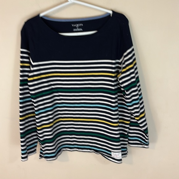 Authentic Talbots Plus Tee Sunny Stripe Multi Color Navy Size 1X - Picture 1 of 10